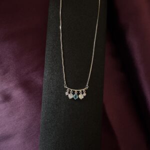 Gemstone Drop Bar Necklace - Image 3