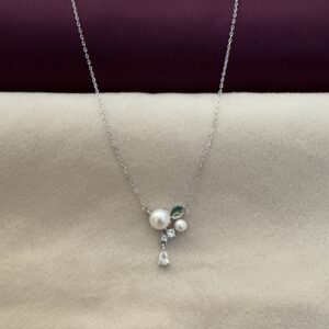 Pearl Cluster Charm Necklace - Image 2