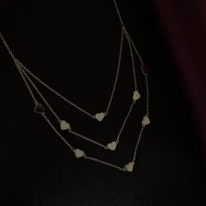 Triple Heart Charm Necklace - Image 3