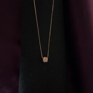 Gold Initial Barrel Pendant Necklace - Image 3