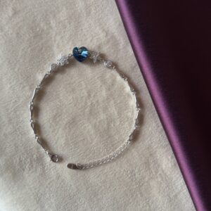 Heart and Star Crystal Bracelet with Blue Gem Accent - Image 2