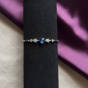 Heart and Star Crystal Bracelet with Blue Gem Accent - Image 3