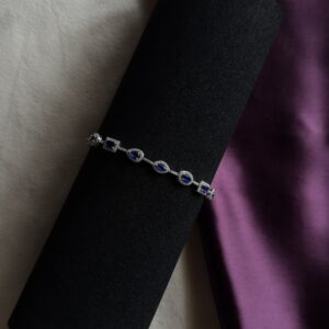 Royal Blue Sapphire and Diamond Bracelet - Image 3