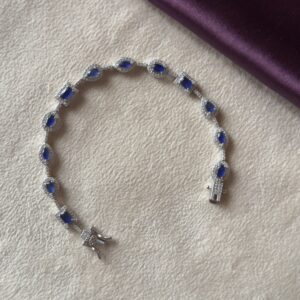 Royal Blue Sapphire and Diamond Bracelet - Image 2