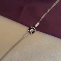 Hexagon Charm Bracelet with Rose Gold Accents