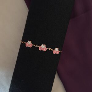 Pink Kitty Charm Bracelet- Rose Gold - Image 2