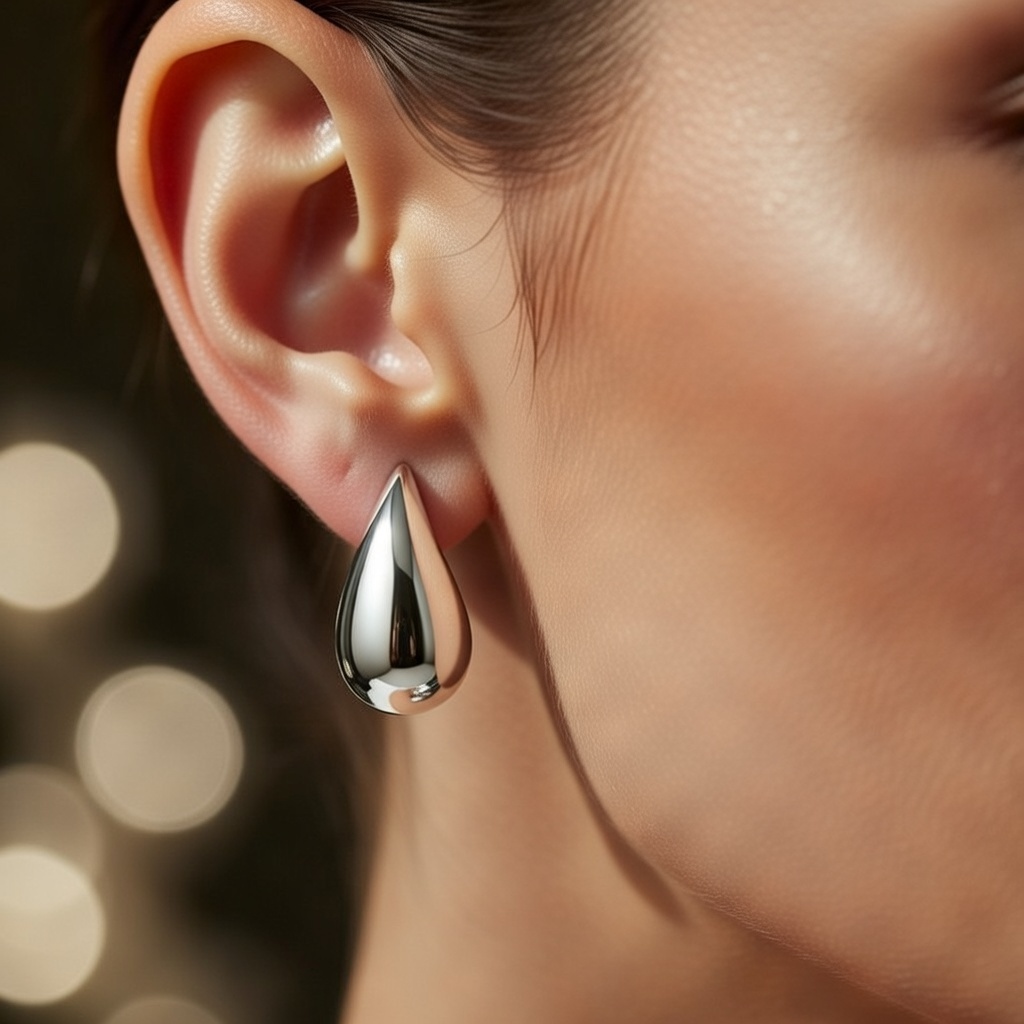Elegant Teardrop Silver Earrings