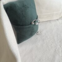 Elegant Pearl & Crystal Open Hoop Earrings - Image 2