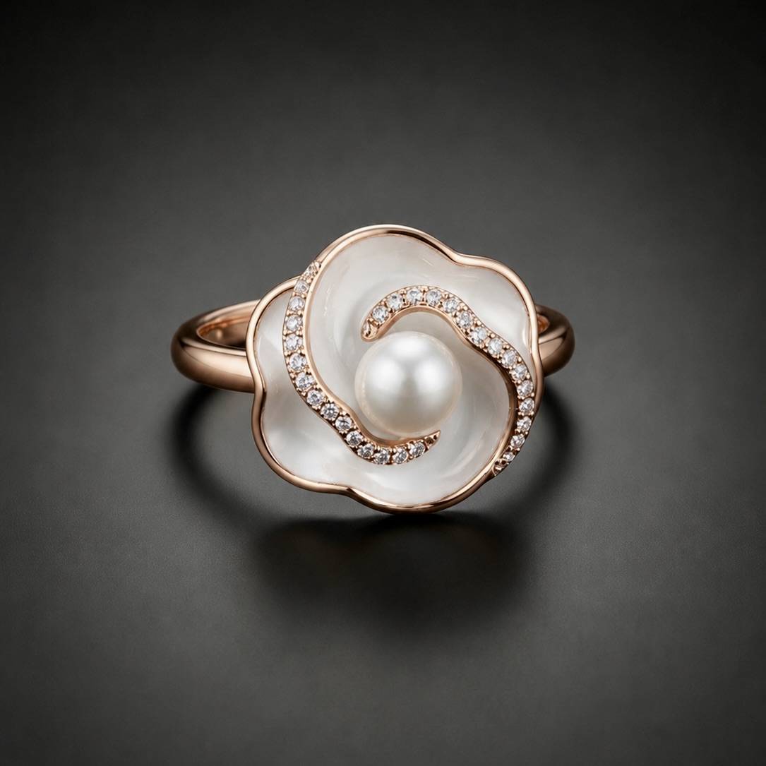 Luna Pearl RoseGold Ring - Image 2